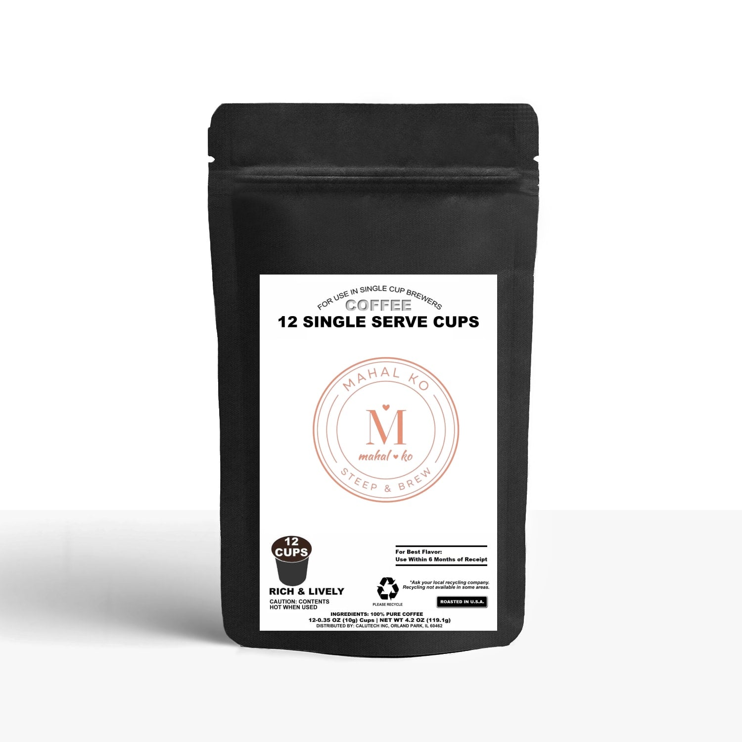 12 Pack Single Serve Coffee Capsules